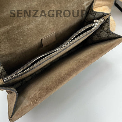 Gucci Dionysus Medium Chain Shoulder Crossbody Bag Brown Silver Hardware