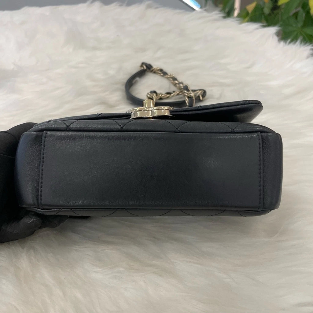 Chanel Classic Flap Mini Black Gold Chain Shoulder Crossbody Bag