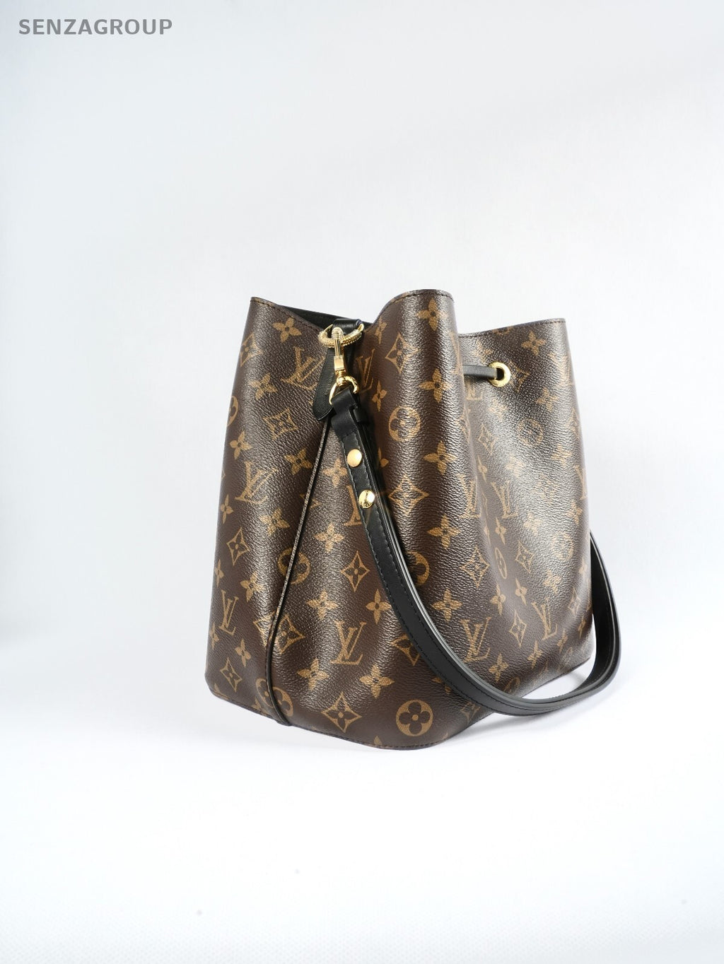LOUIS VUITTON NEONOE Black MONOGRAM CANVAS BUCKET BAG M44022