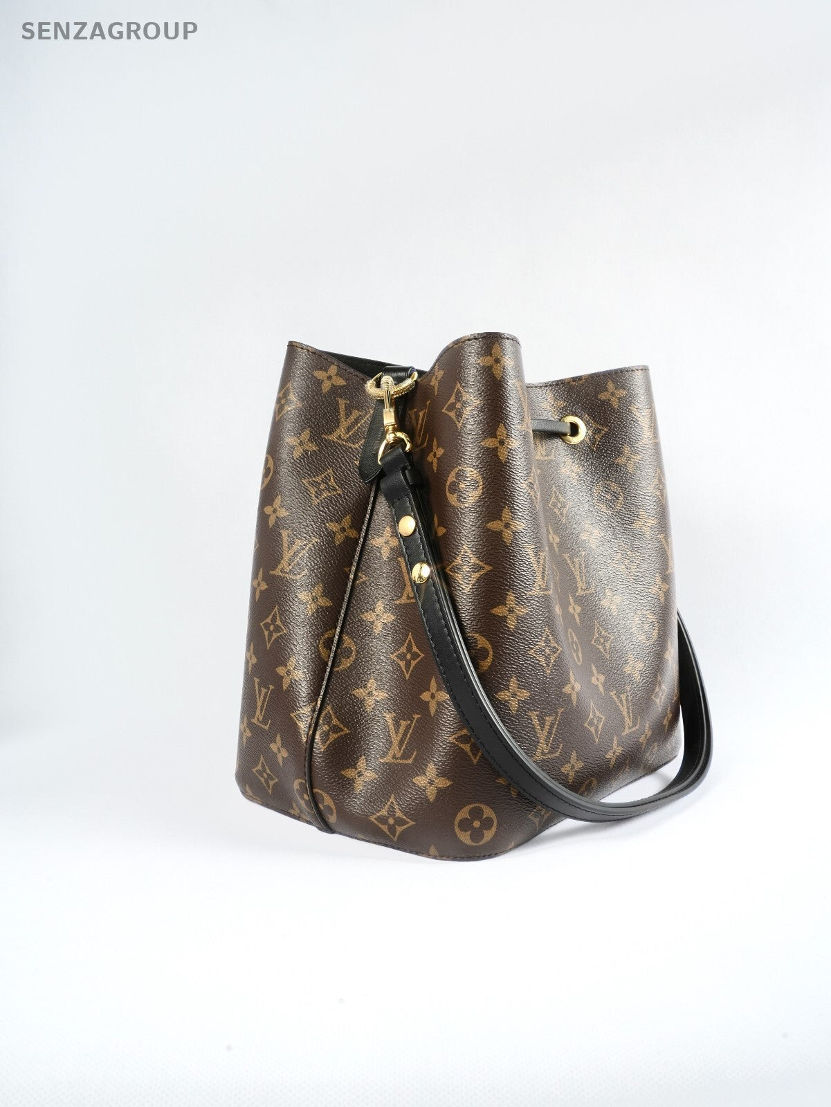 LOUIS VUITTON NEONOE Black MONOGRAM CANVAS BUCKET BAG M44022