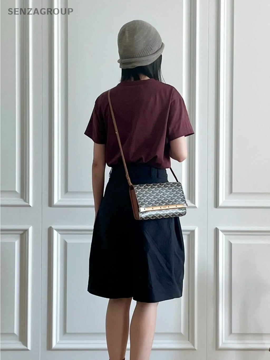 Goyard Monogram Monte Carlo Clutch Crossbody Shoulder Bag Women Brown