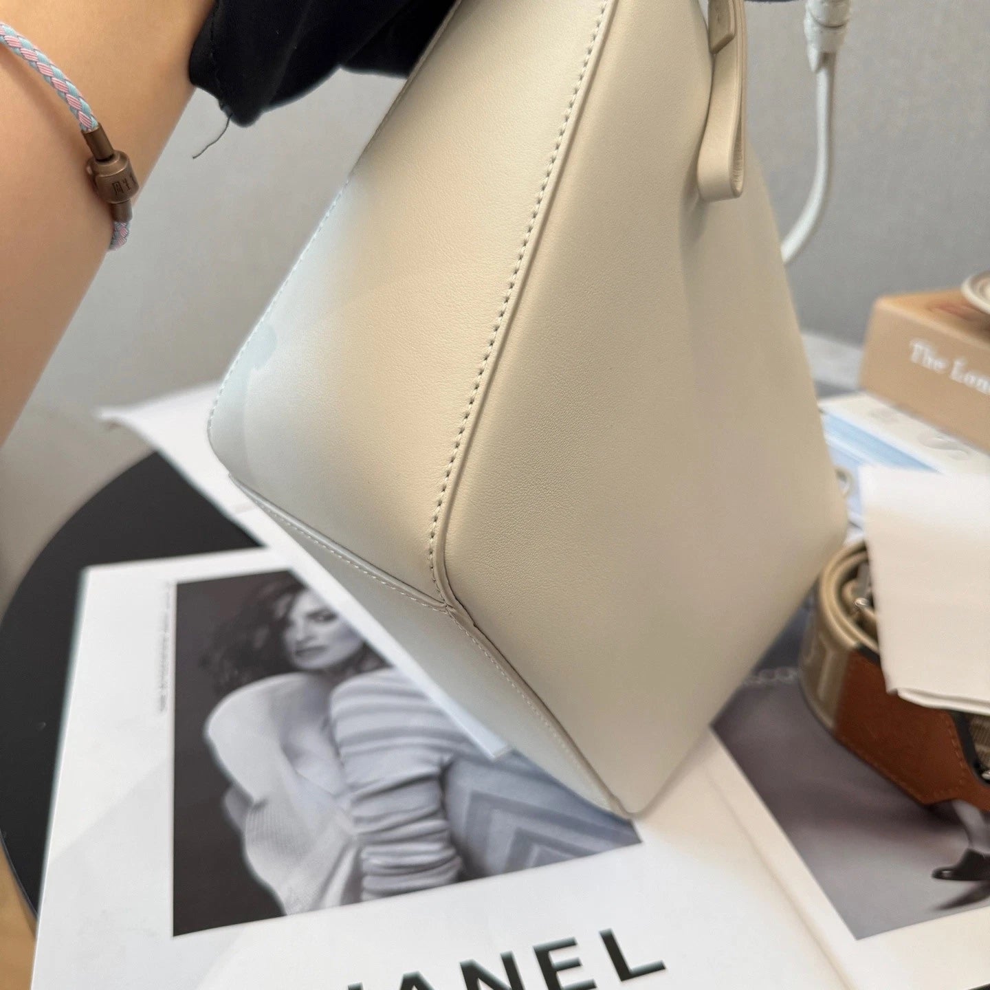 Excellent Loewe Hammock Hobo Mini White Handbag Crossbody Silver Hardware