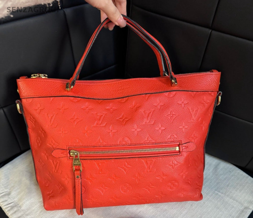 Louis Vuitton Monogram 2Way Top Handle Bag Crossbody Orange Gold Women Classic