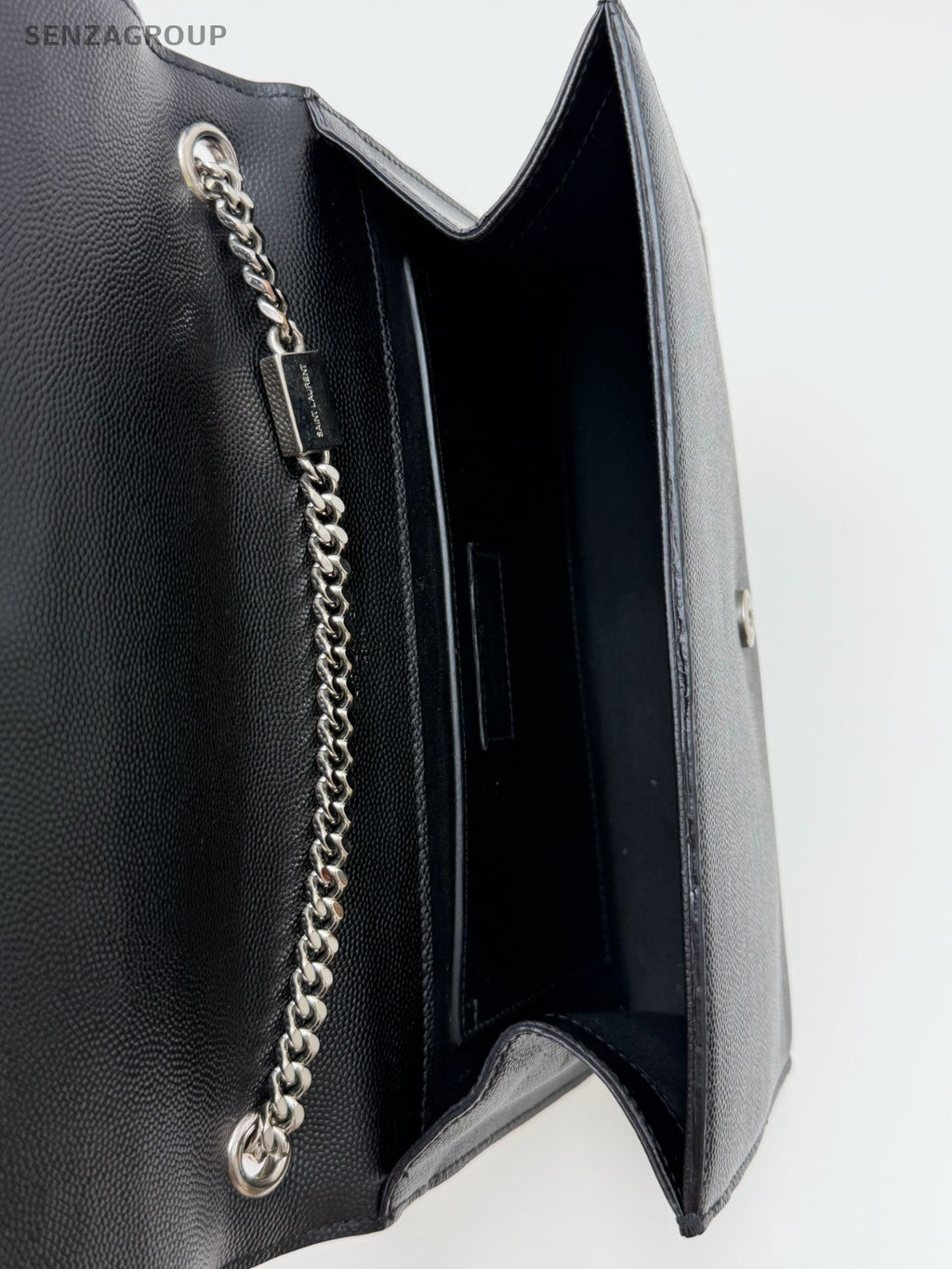 Saint Laurent Kate Chain Crossbody Shoulder Bag Black Silver Women Classic
