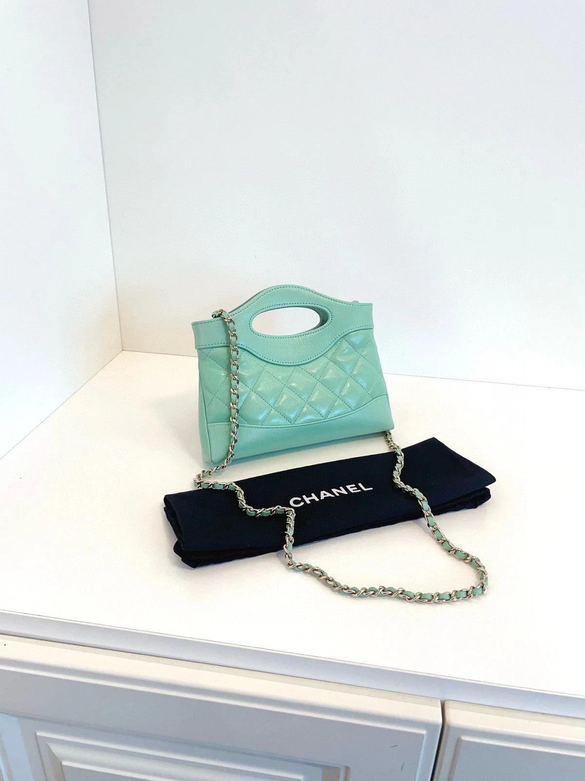 Chanel 31bag Nano Mint Green Tote Bag For Women