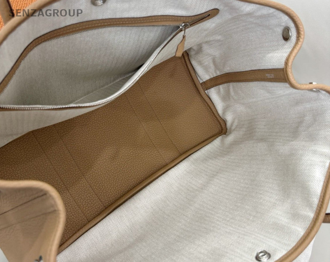 Hermes 4B Garden Party Top Handle Bag Brown Women Classic Designer