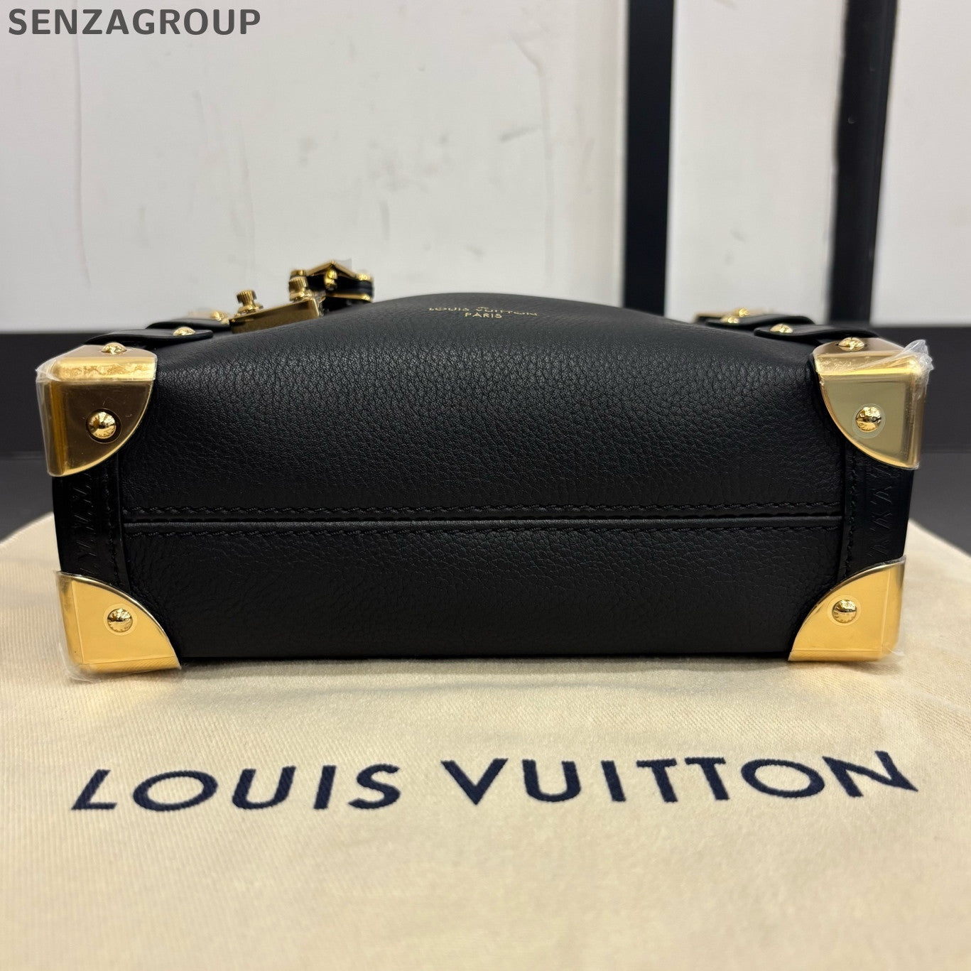 Louis Vuitton Trunk Side Soft Box Bag Small Black Gold Shoulder Crossbody
