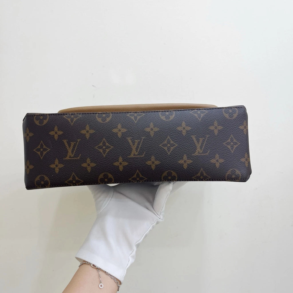 Louis Vuitton Marignan Monogram Top Handle Crossbody Bag Brown Gold Women