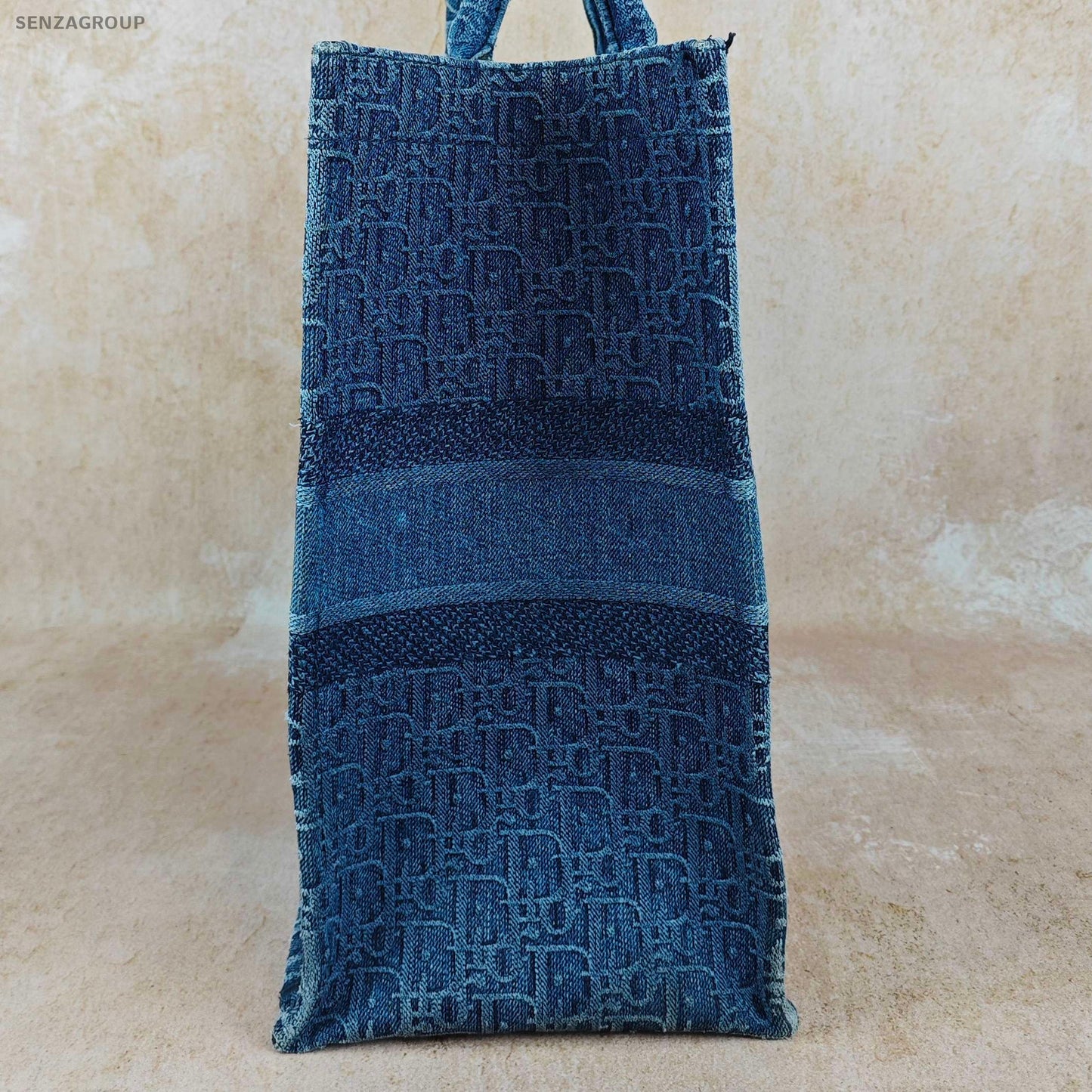 Dior Blue Oblique Denim Book Tote Bag - Classic Women's Handheld Shoulder Bag