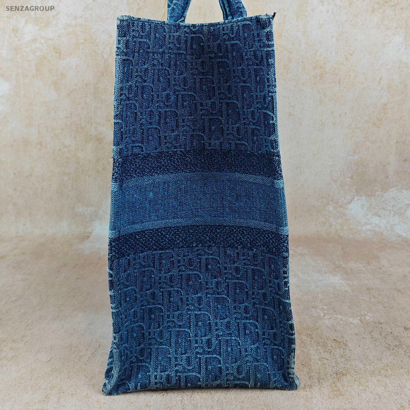 Dior Blue Oblique Denim Book Tote Bag - Classic Women's Handheld Shoulder Bag