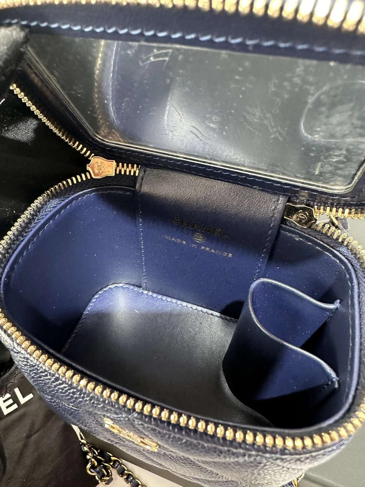CHANEL Navy Chain Shoulder Crossbody Bag For Women