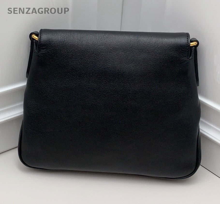 Gucci GG Marmont 2Way Shoulder Bag Crossbody Black Gold Women Classic