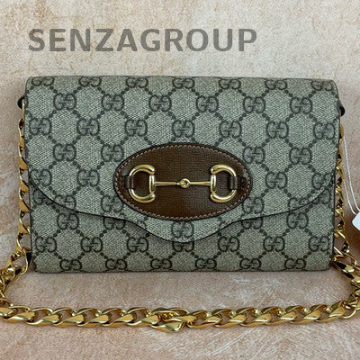 Gucci Horsebit 1955 Envelope WOC Chain Shoulder Bag Brown Gold Women