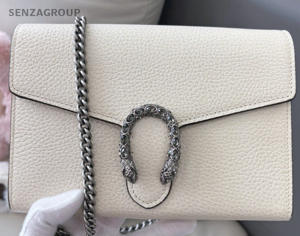 Gucci Dionysus Wallet On Chain Shoulder Crossbody Bag White Almost Brand New