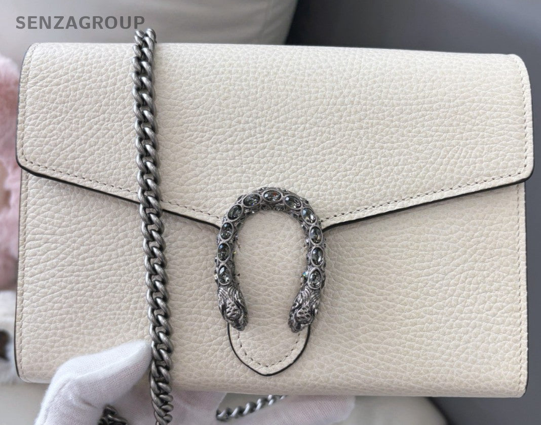 Gucci Dionysus Wallet On Chain Shoulder Crossbody Bag White Almost Brand New