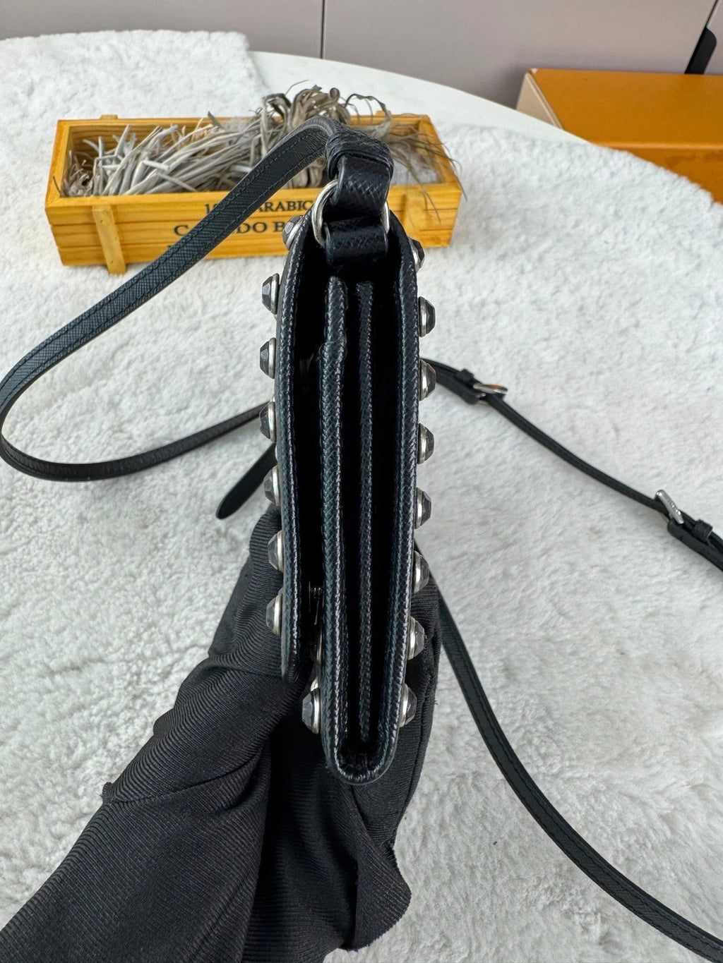 Prada Rivet Gem WOC Chain Crossbody Bag For Women