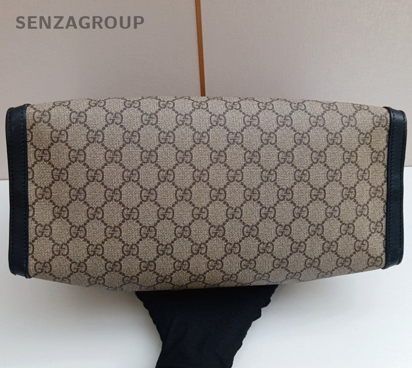 Gucci Padlock MM Chain Shoulder Bag Beige Black Gold Women Classic Fashion