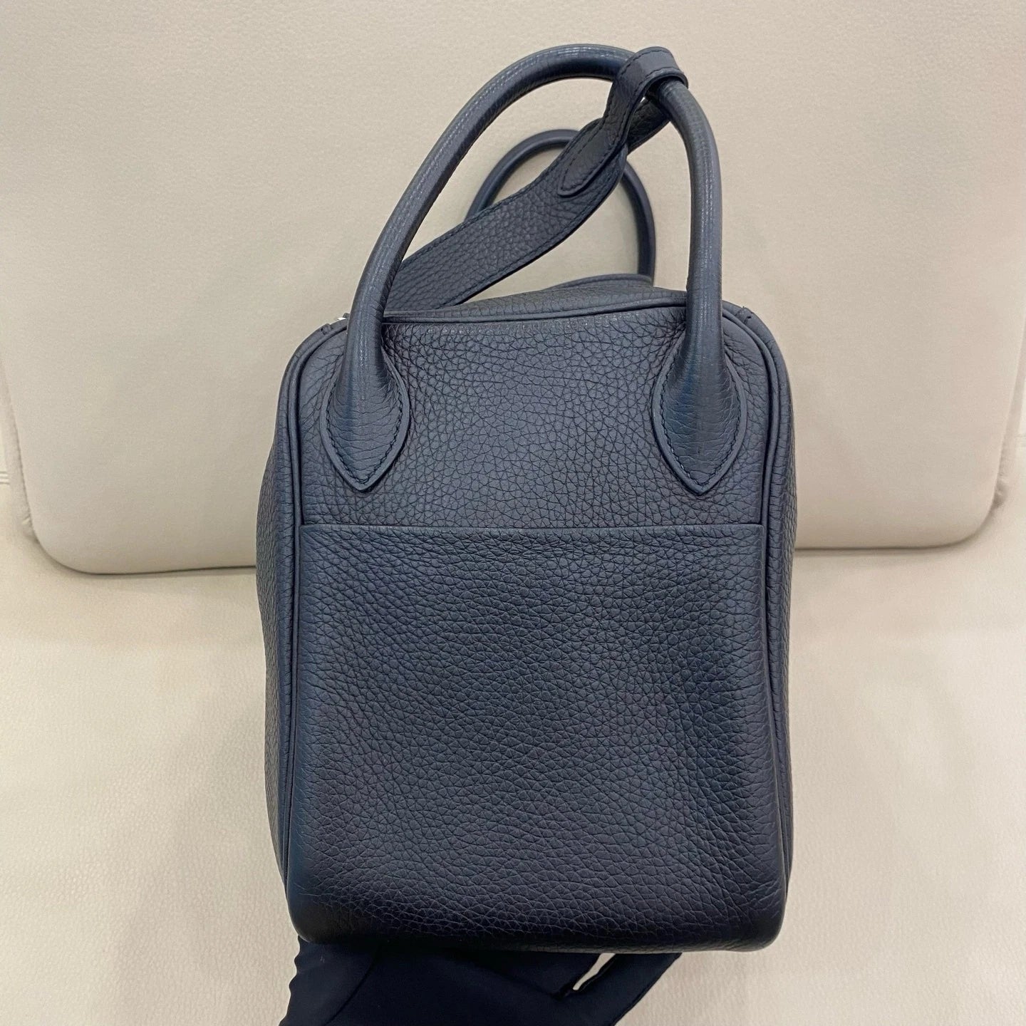 Hermes Lindy30 Black Silver Togo Leather Handbag For Women