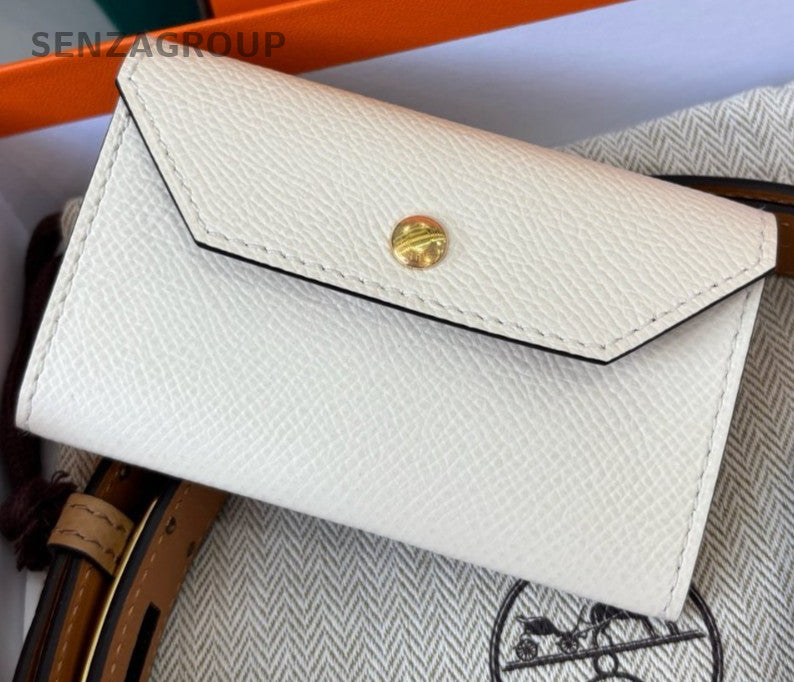 Hermes Kelly Pocket 18 Crossbody White Gold Women Classic Fashion