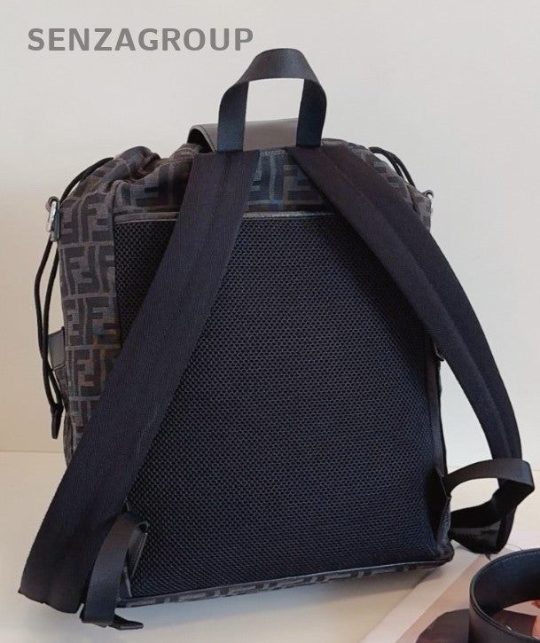 Fendi Strike MM Backpack Black Silver Unisex Adults Classic
