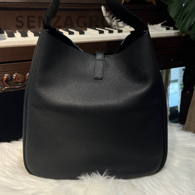 YSL Saint Laurent Hobo Large Shoulder Bag Black Gold Classic Women's Fashion