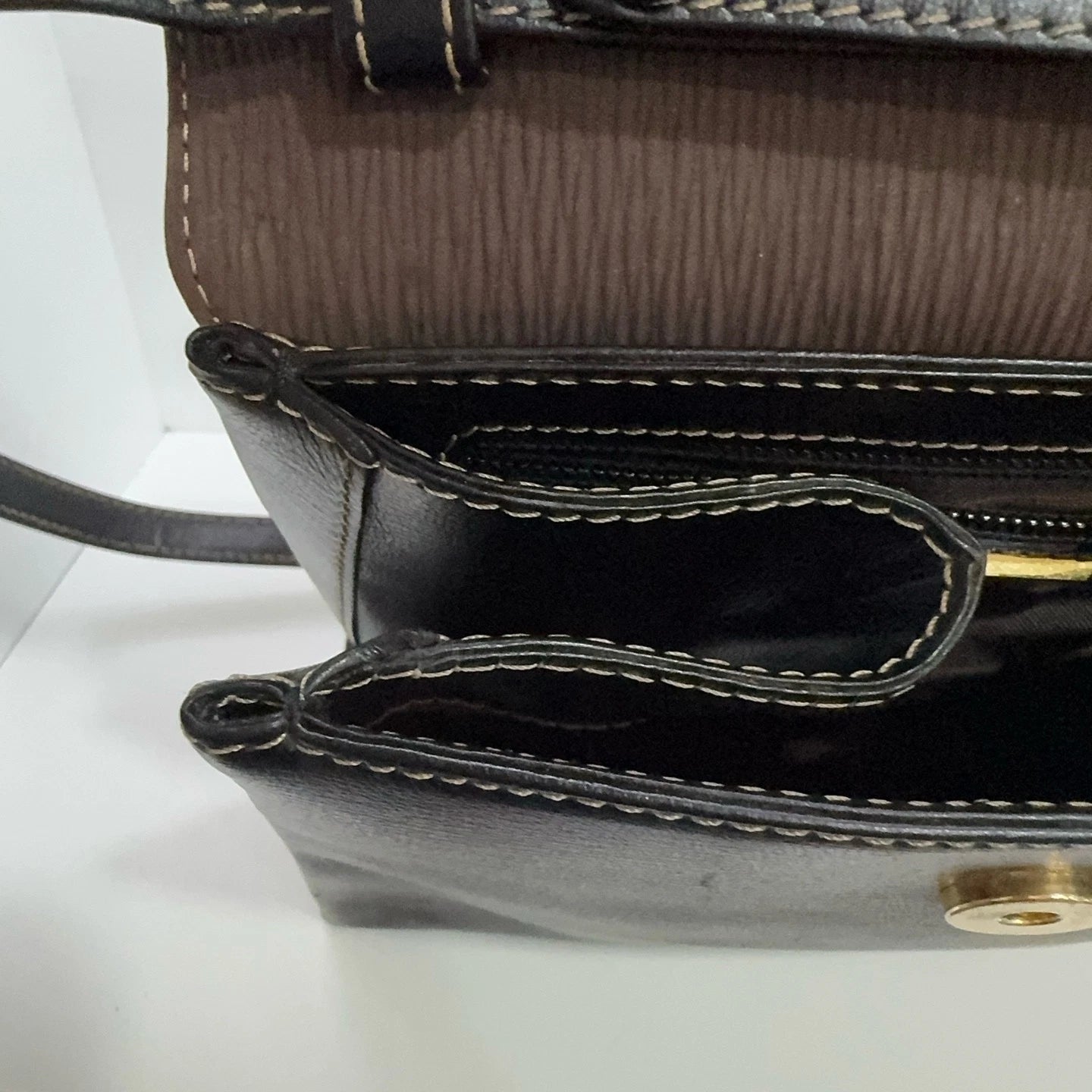 Loewe Black Brown Gold Mini Kelly Shoulder Handbag Crossbody Bag For Women
