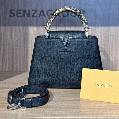 Louis Vuitton Capucines Black Silver Handbag Classic Women's Tote