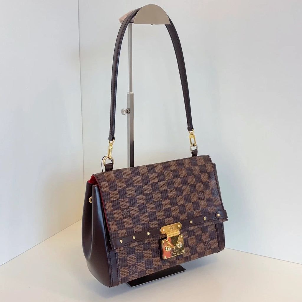 Louis Vuitton Venice Damier Ebene Shoulder Bag Brown Gold Women Classic