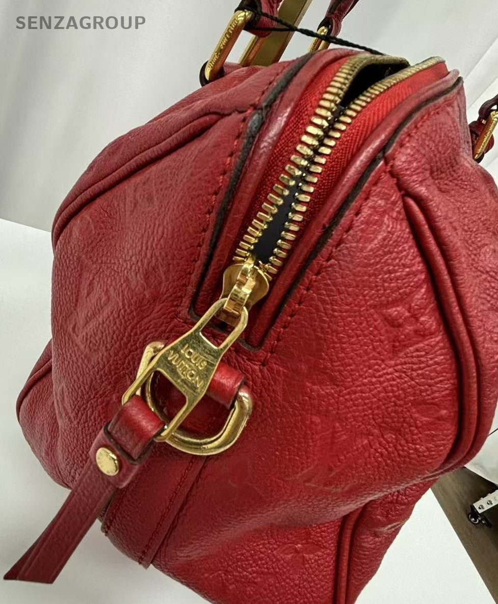 Louis Vuitton Monogram Empreinte bandouliere Red Speedy25 Crossbody Handbag