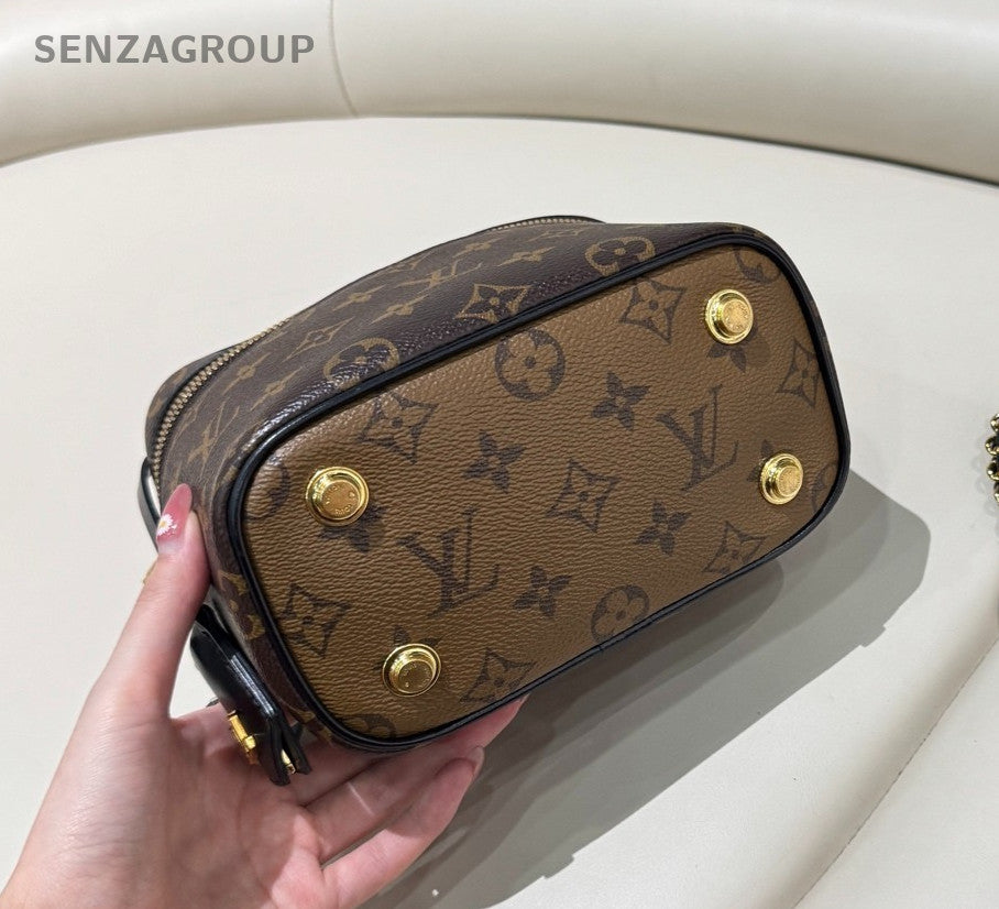 Louis Vuitton Vanity Box Monogram 2way Shoulder Handbag Brown Women Classic