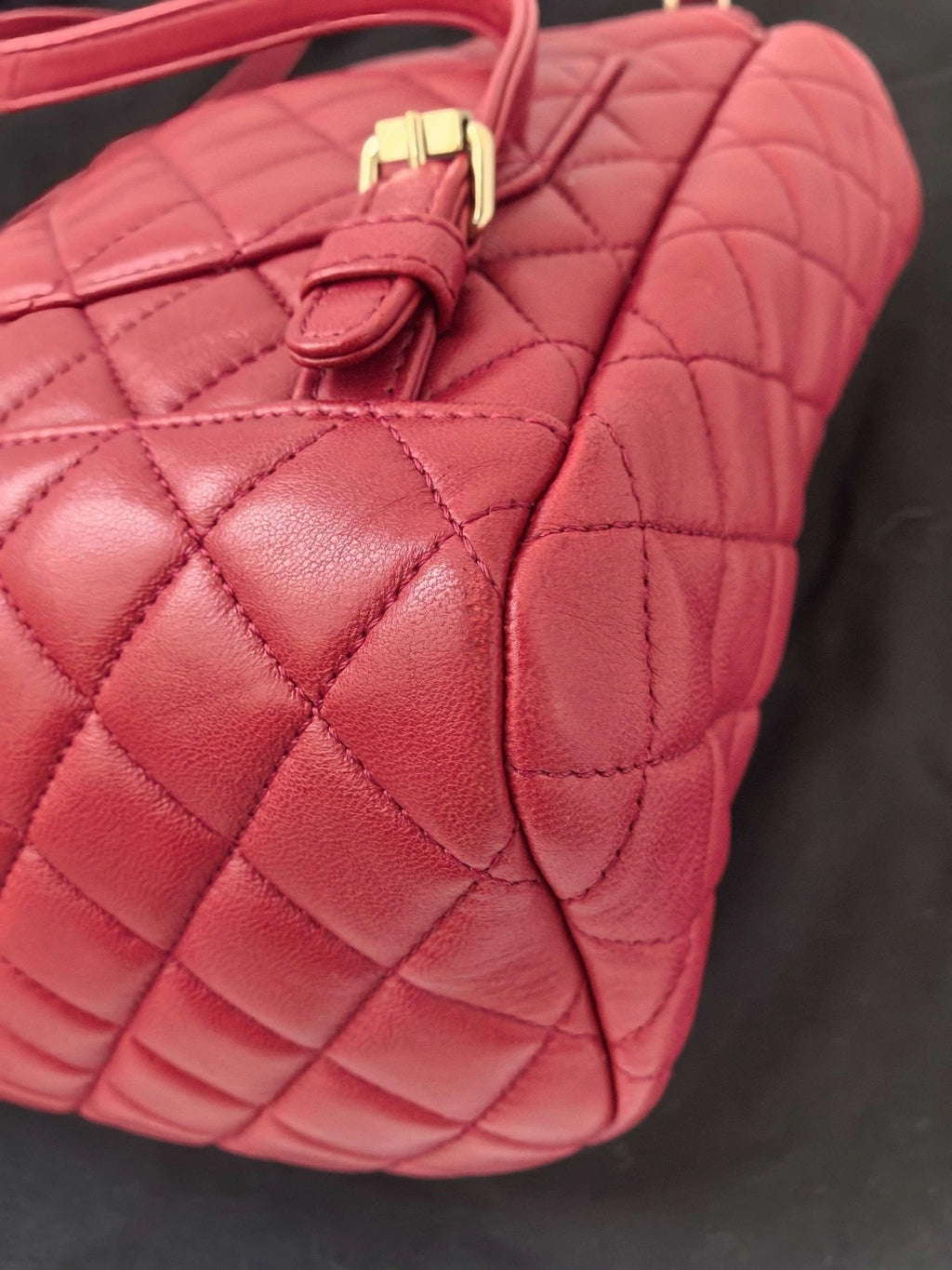 CHANEL Timeless Matelasse Lambskin Backpack Women's Red Quilted CC Turnlock