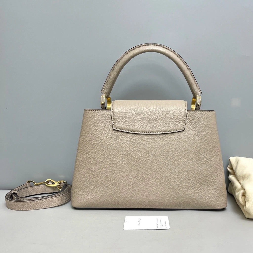 Louis Vuitton Capucines Gold Gray Crossbody Top Handle Excellent