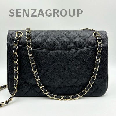 Chanel Classic Flap Jumbo Black Gold Chain Shoulder Crossbody Bag