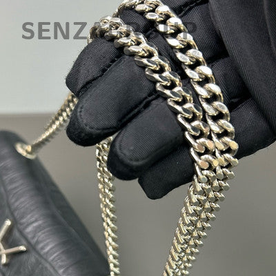 Saint Laurent Black Silver Tassel Chain Shoulder Crossbody Bag Women Classic