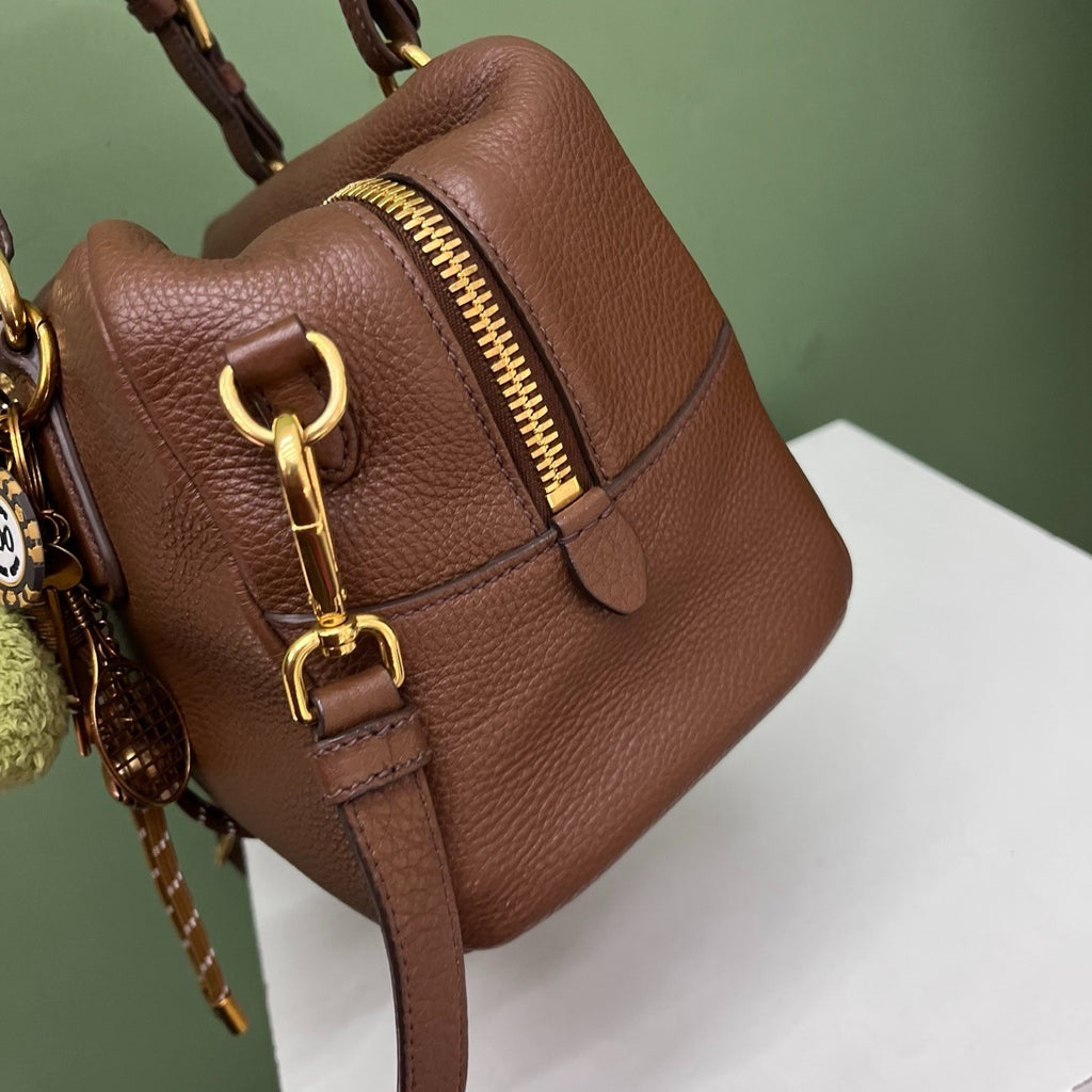 Prada Bolide 2Way Top Handle Shoulder Bag Brown Gold Used Women Classic