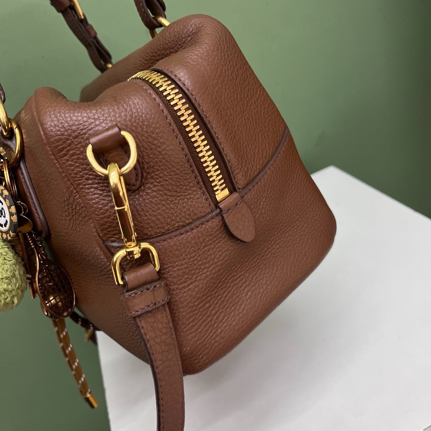 Prada Bolide 2Way Top Handle Shoulder Bag Brown Gold Used Women Classic