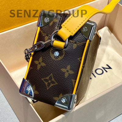 Louis Vuitton Monogram Soft Trunk Bag Brown Silver Chain Women's Crossbody