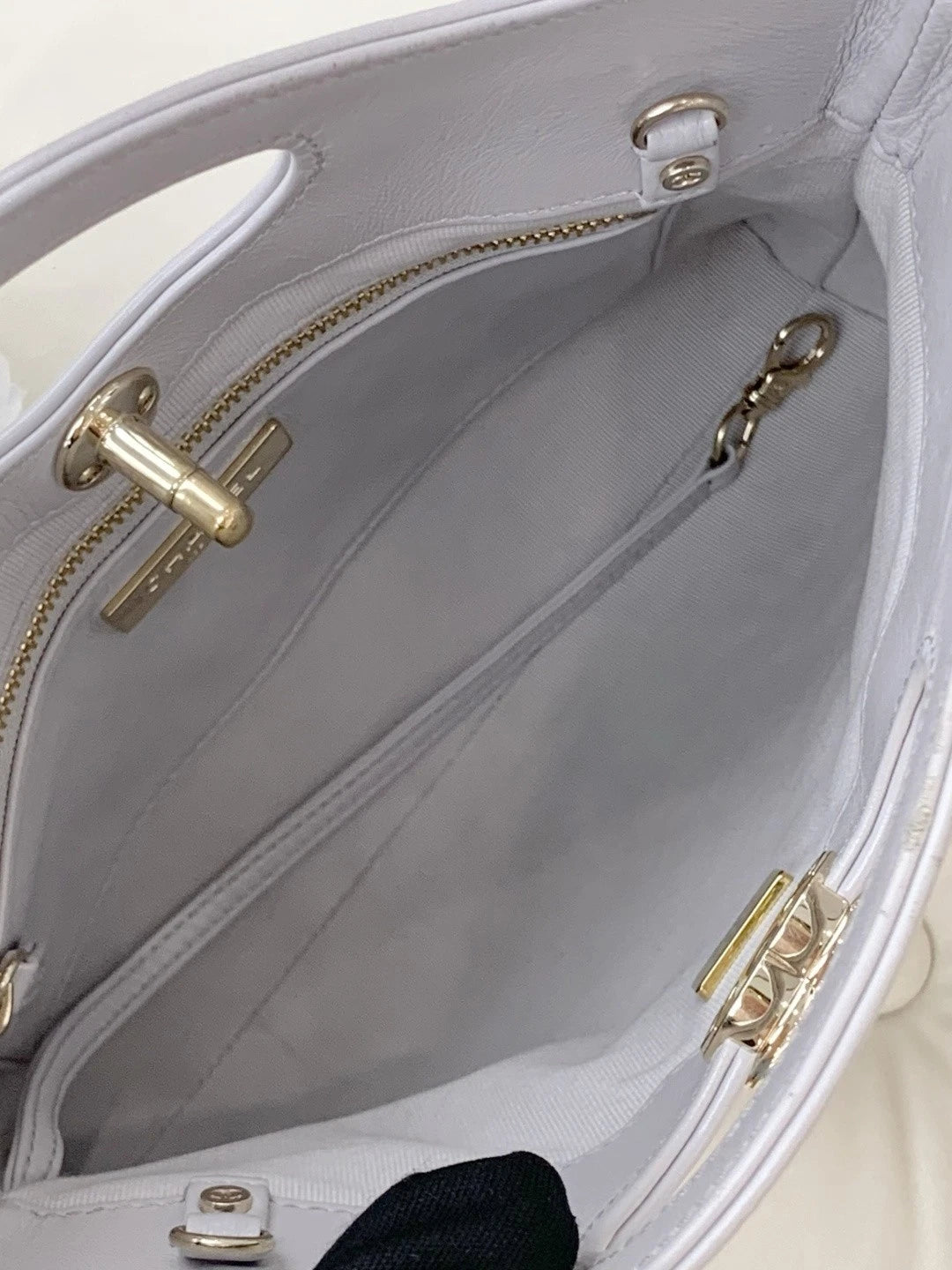 Excellent Chanel 31Bag Mini Lambskin Gray Diamond Handbag Gold Chain Crossbody