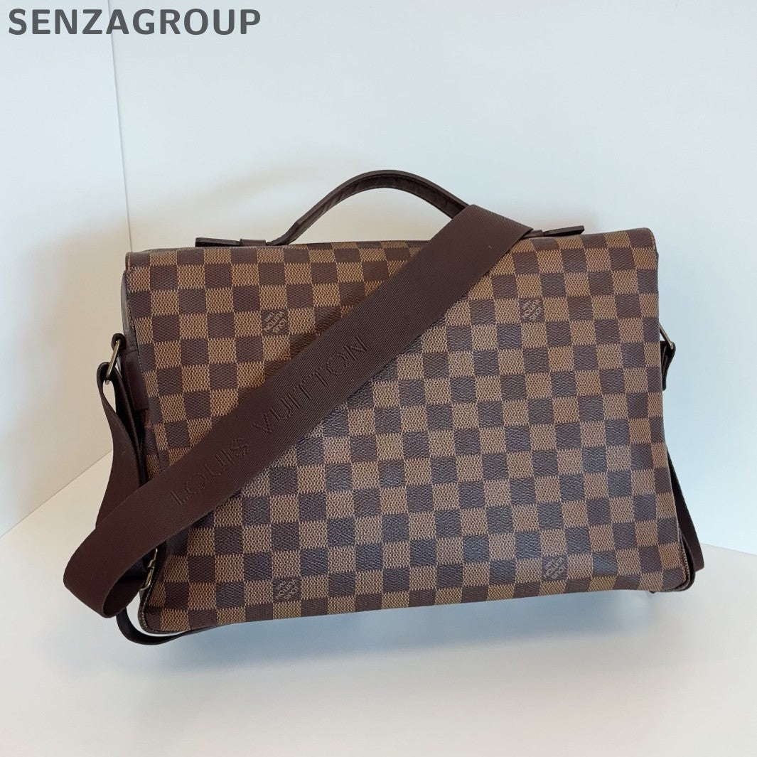 Louis Vuitton Satchel Damier Ebene Top Handle Crossbody Brown Unisex Adults
