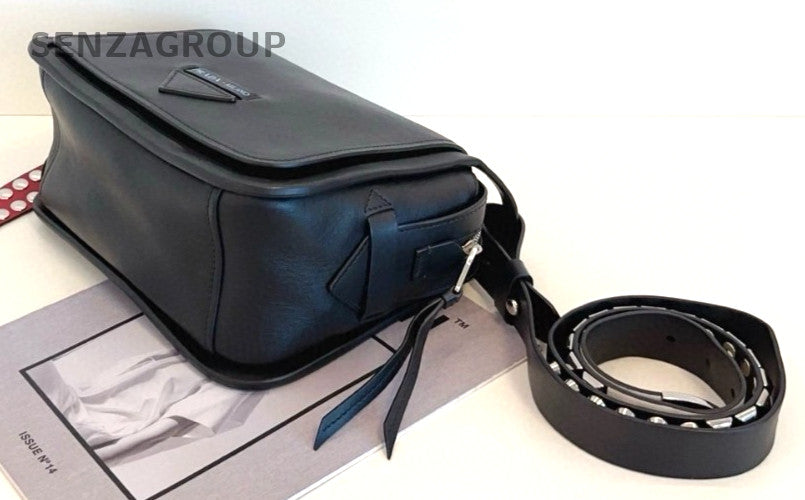 PRADA Rivet Pochette Metis All Leather Shoulder bag Crossbody Black