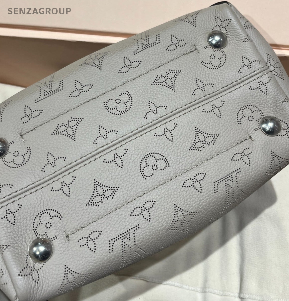 Louis Vuitton Hina Monogram Tote Bag Gray Silver Used Women Classic
