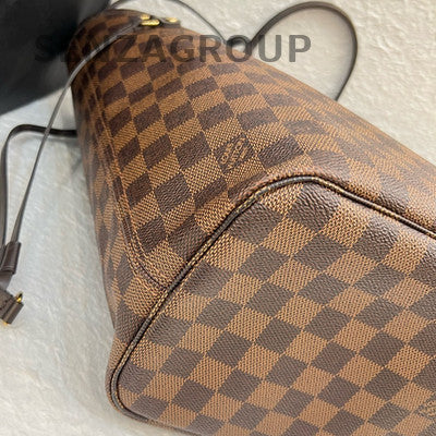 Louis Vuitton Neverfull MM Damier Ebene Tote Shoulder Bag Brown Women