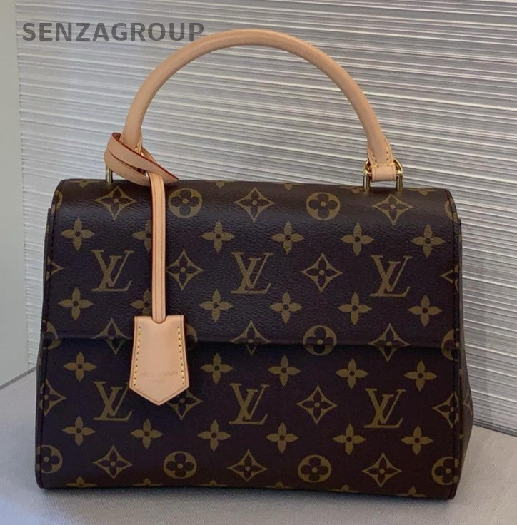 Louis Vuitton Monogram 2Way Top Handle Bag Crossbody Brown Gold Women Classic