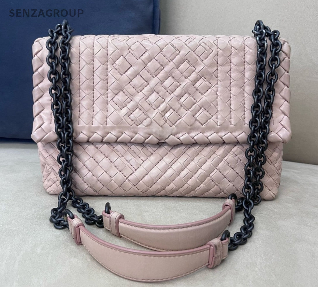 Bottega Veneta Embroidery Lambskin Chain Shoulder bag Apricot color Women