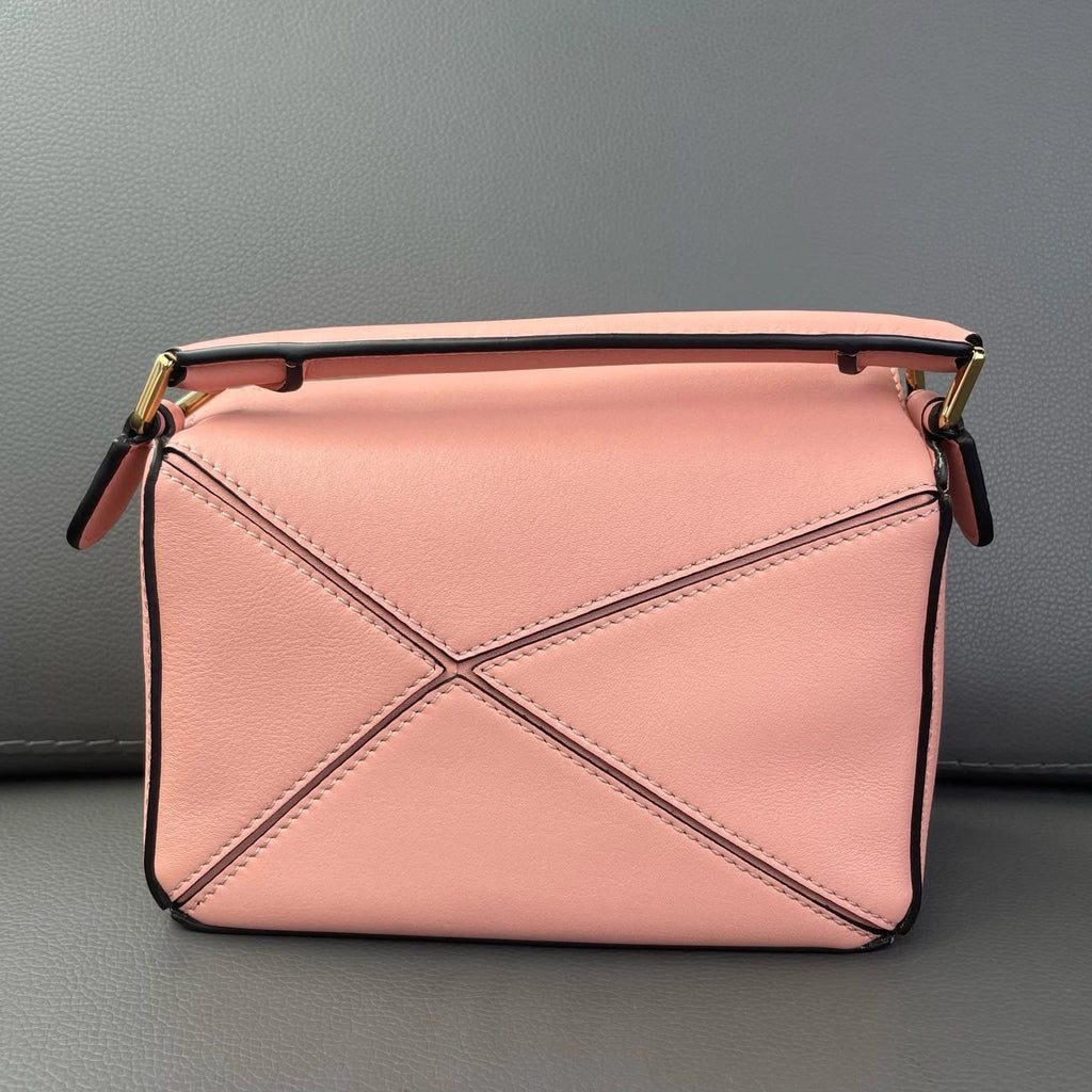 Loewe 2021 Calfskin Puzzle Mini Pink Geometric Handbag Crossbody For Women
