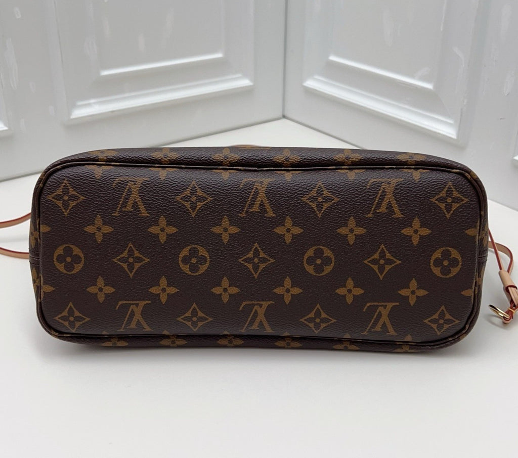 Louis Vuitton Neverfull PM Monogram Shoulder Bag Brown Gold Women Classic