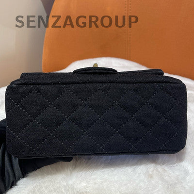 Chanel 2.55 Black Gold Chain Shoulder Bag Classic Women Fashion