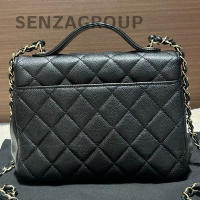Chanel Black Caviar Medium Messenger Bag with Chain Strap