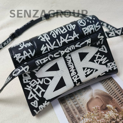 Balenciaga Classic Black White Shoulder Crossbody Bag for Women