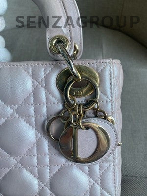 Dior Lady Dior Pink Gold Hardware Tote Chain Crossbody Bag